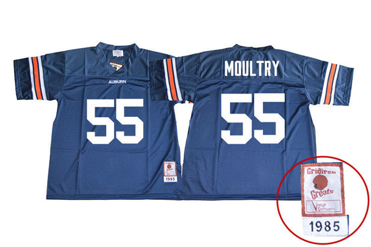 1985 Throwback Youth #55 T.D. Moultry Auburn Tigers College Football Jerseys Sale-Navy